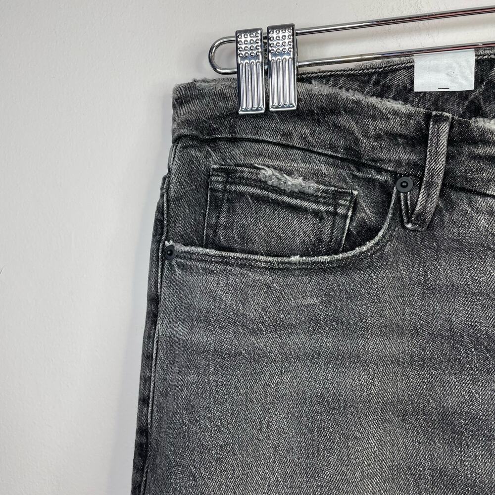 Good American Good Classic Low Waist Fray Black Gray Ankle Jeans womens 20 new - Picture 4 of 16